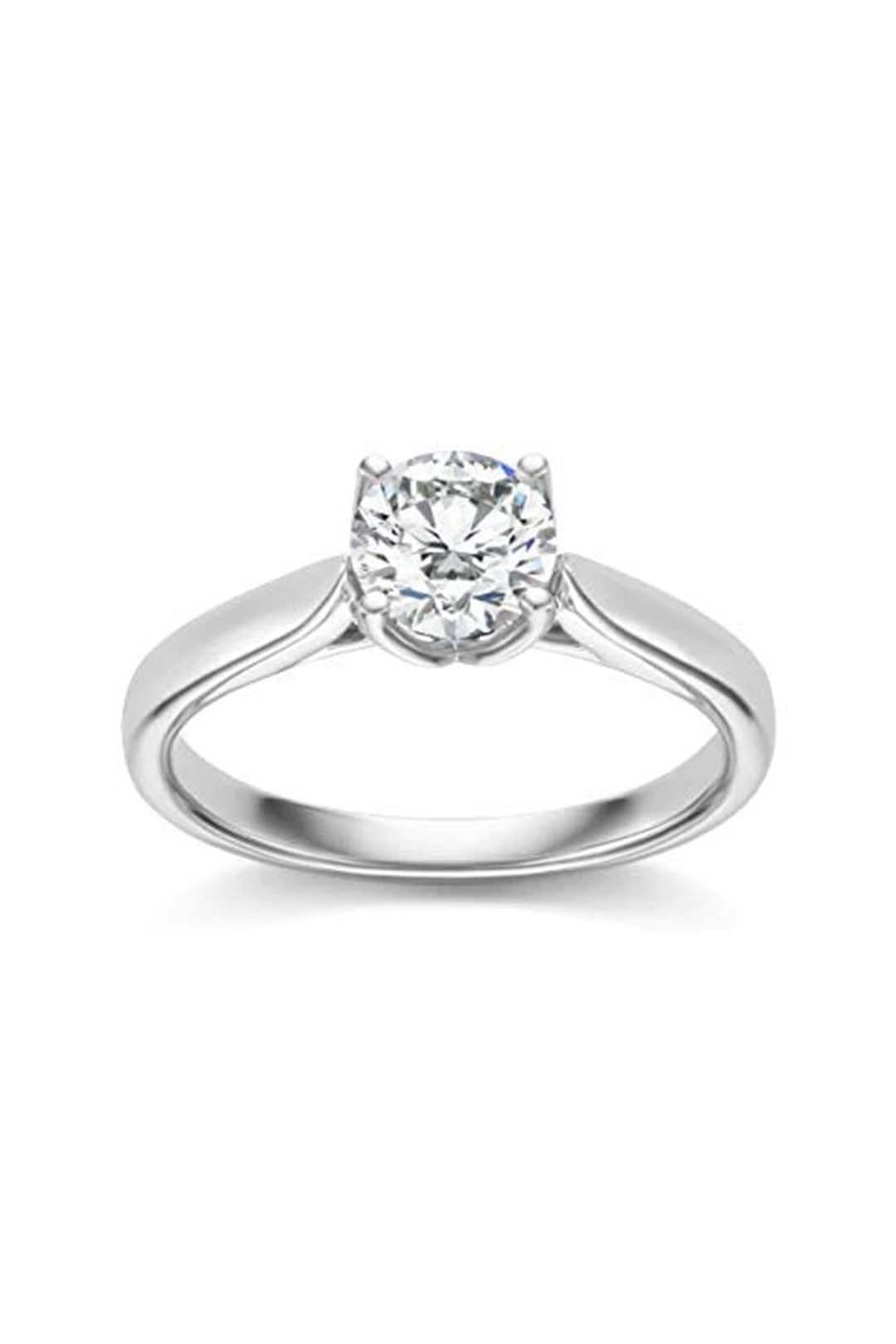 Aurora moissanite solitaire ring