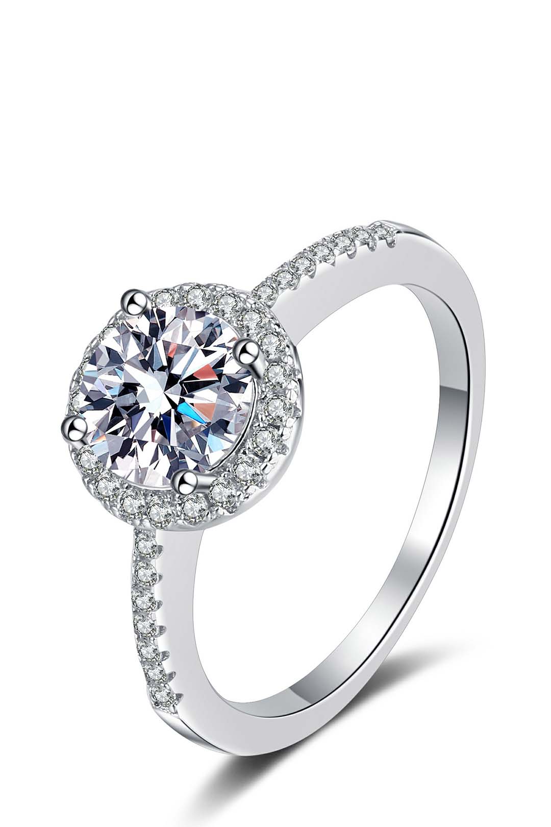 Isabella's Iridescent moissanite Solitaire Ring