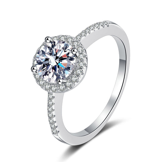 Isabella's Iridescent moissanite Solitaire Ring