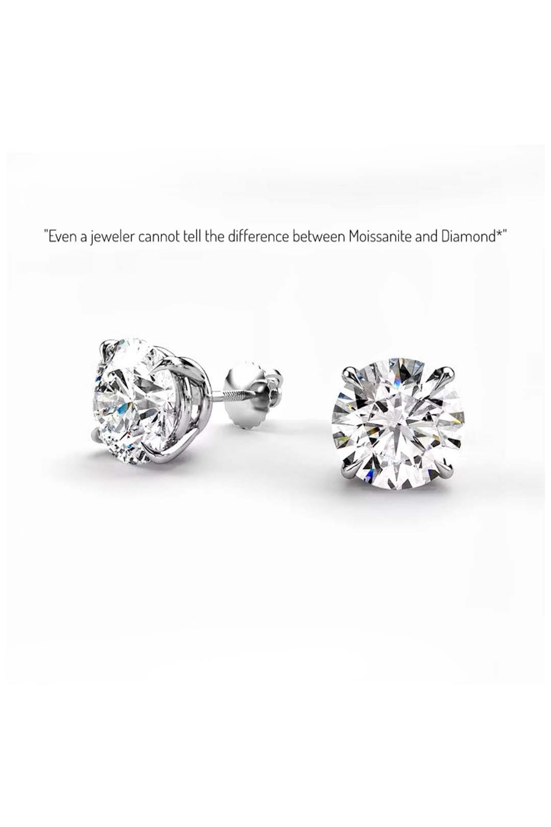 Platinum Plated Timeless Brilliance Solitaire Studs in 925 Sterling Silver