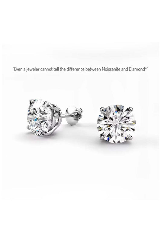 Platinum Plated Timeless Brilliance Solitaire Studs in 925 Sterling Silver