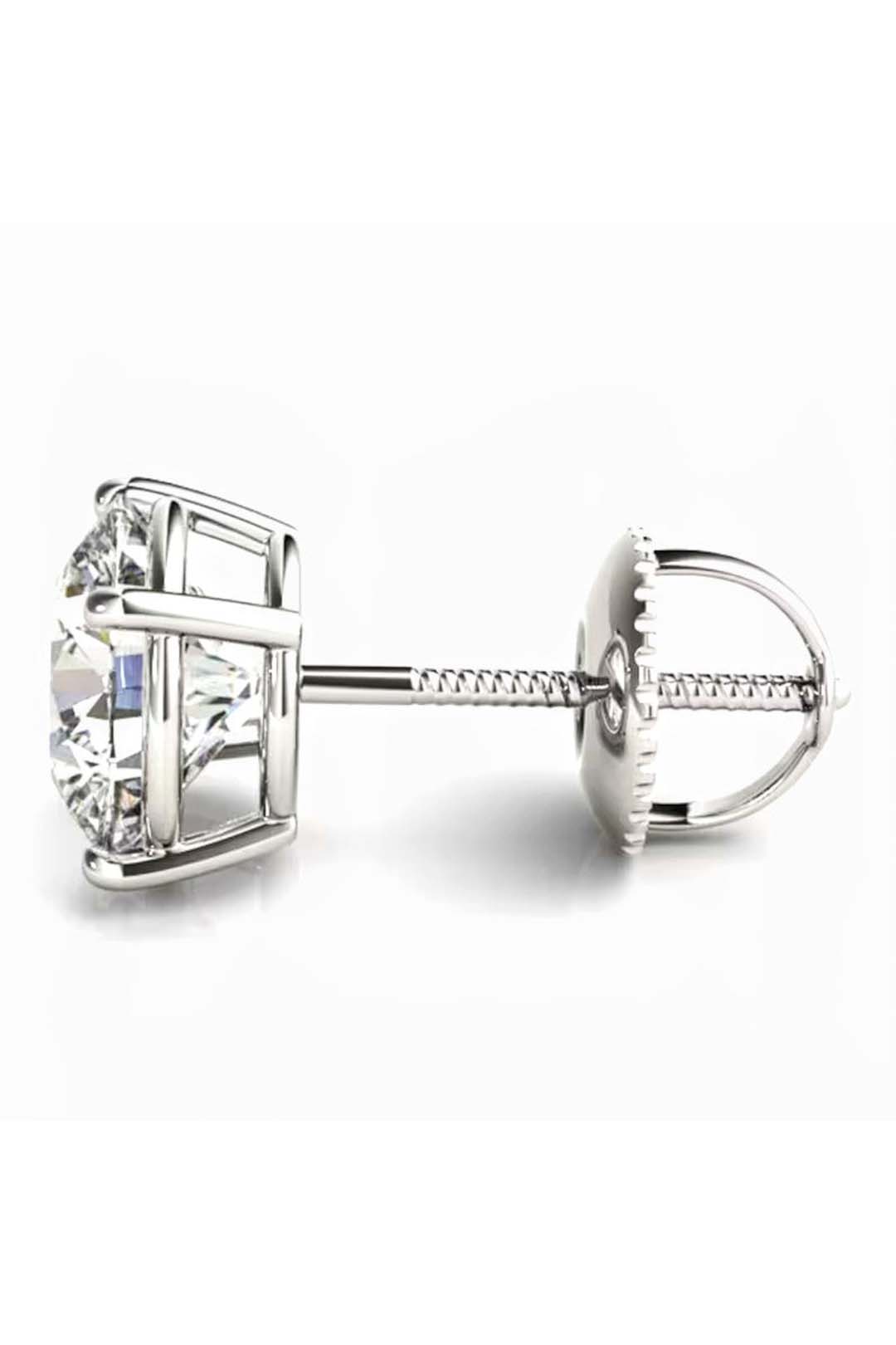 Single Stud 2 Carat Platinum Plated Timeless Brilliance Solitaire Stud in 925 Sterling Silver