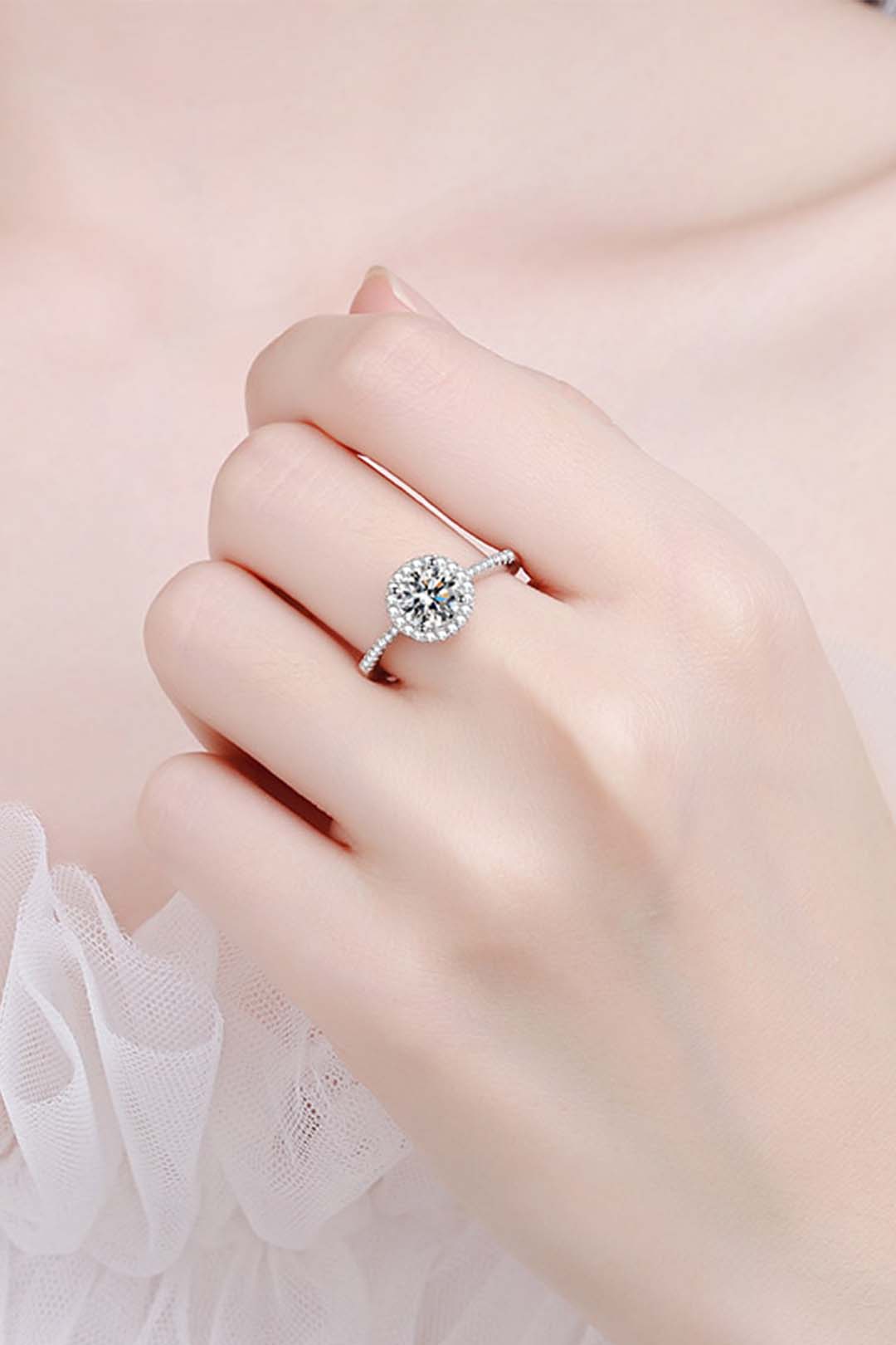 Isabella's Iridescent moissanite Solitaire Ring