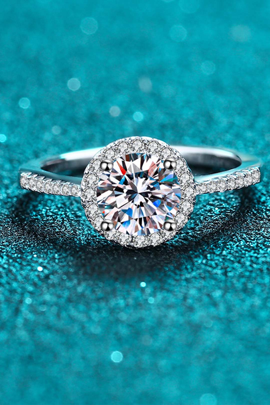 Isabella's Iridescent moissanite Solitaire Ring