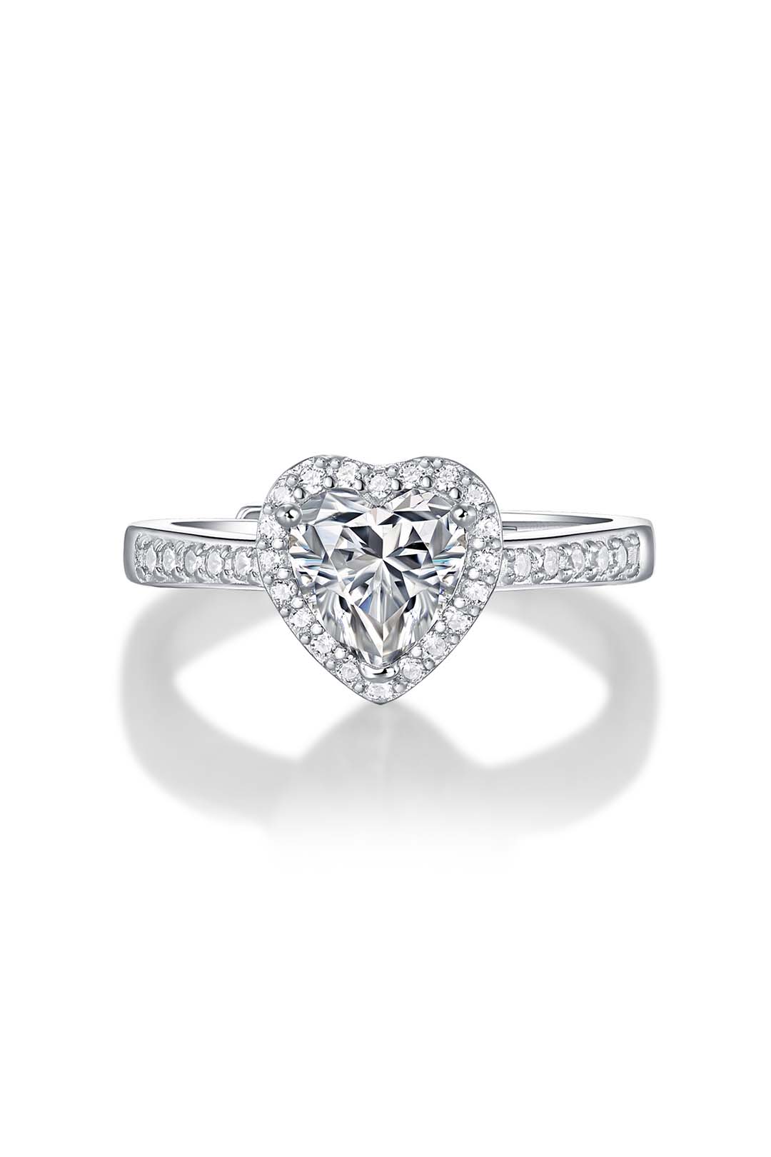 Skye Moissanite Ring in Sterling Silver with Platinum Coating