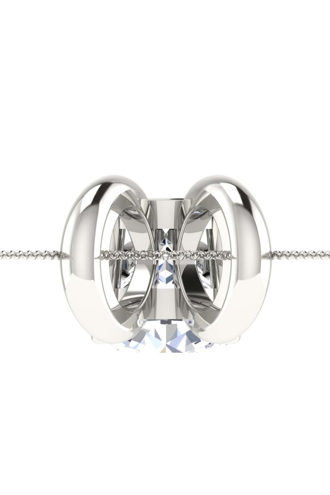 Brilliance Round Cut Moissanite Pendant in Sterling Silver With Rhodium Plating