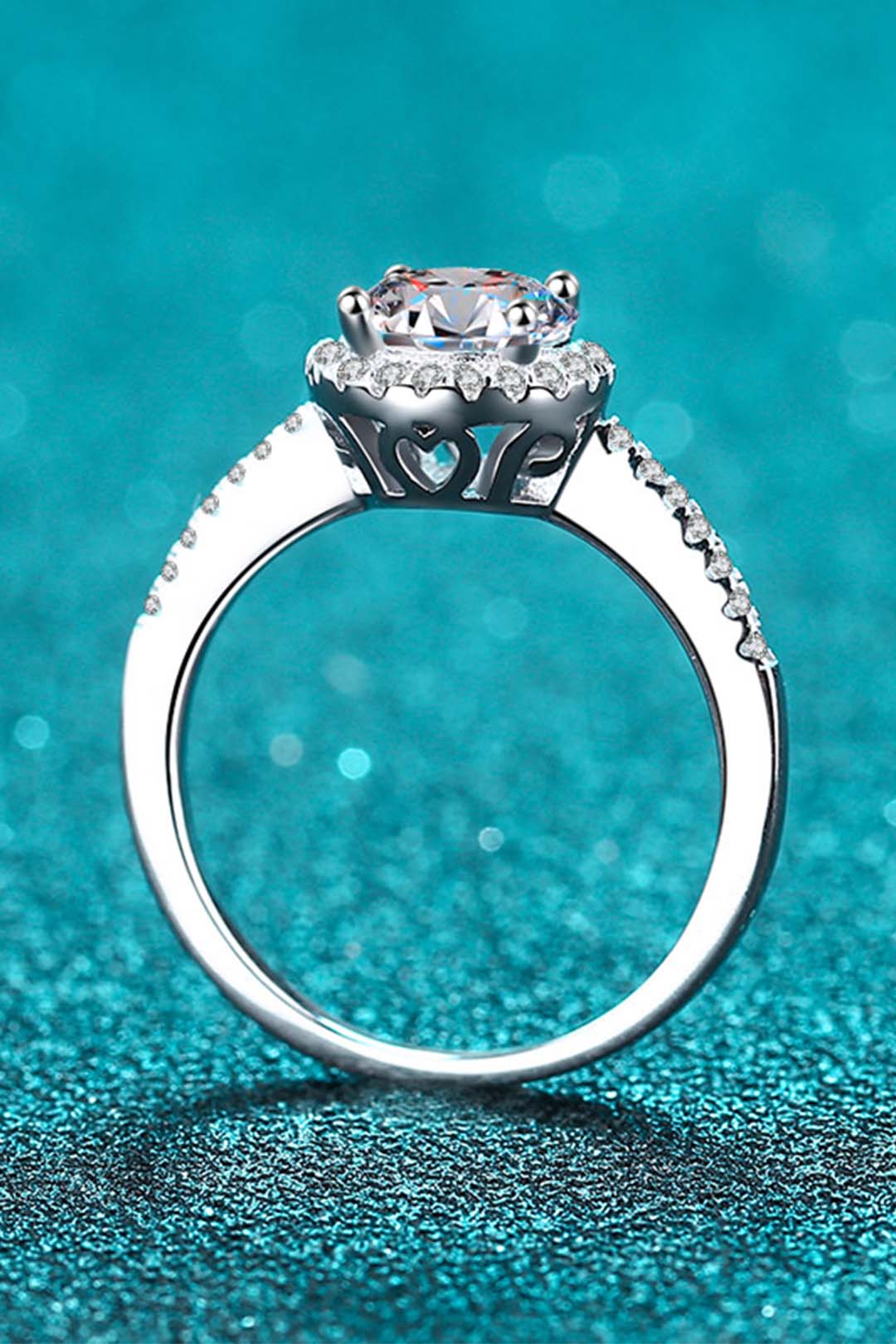 Isabella's Iridescent moissanite Solitaire Ring