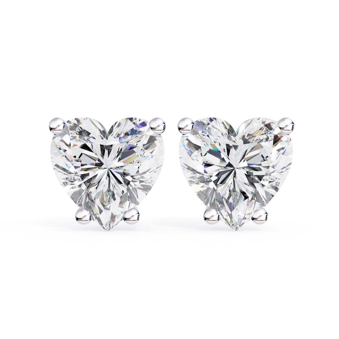 Nora Heart Cut Moissanite Solitaire Earrings