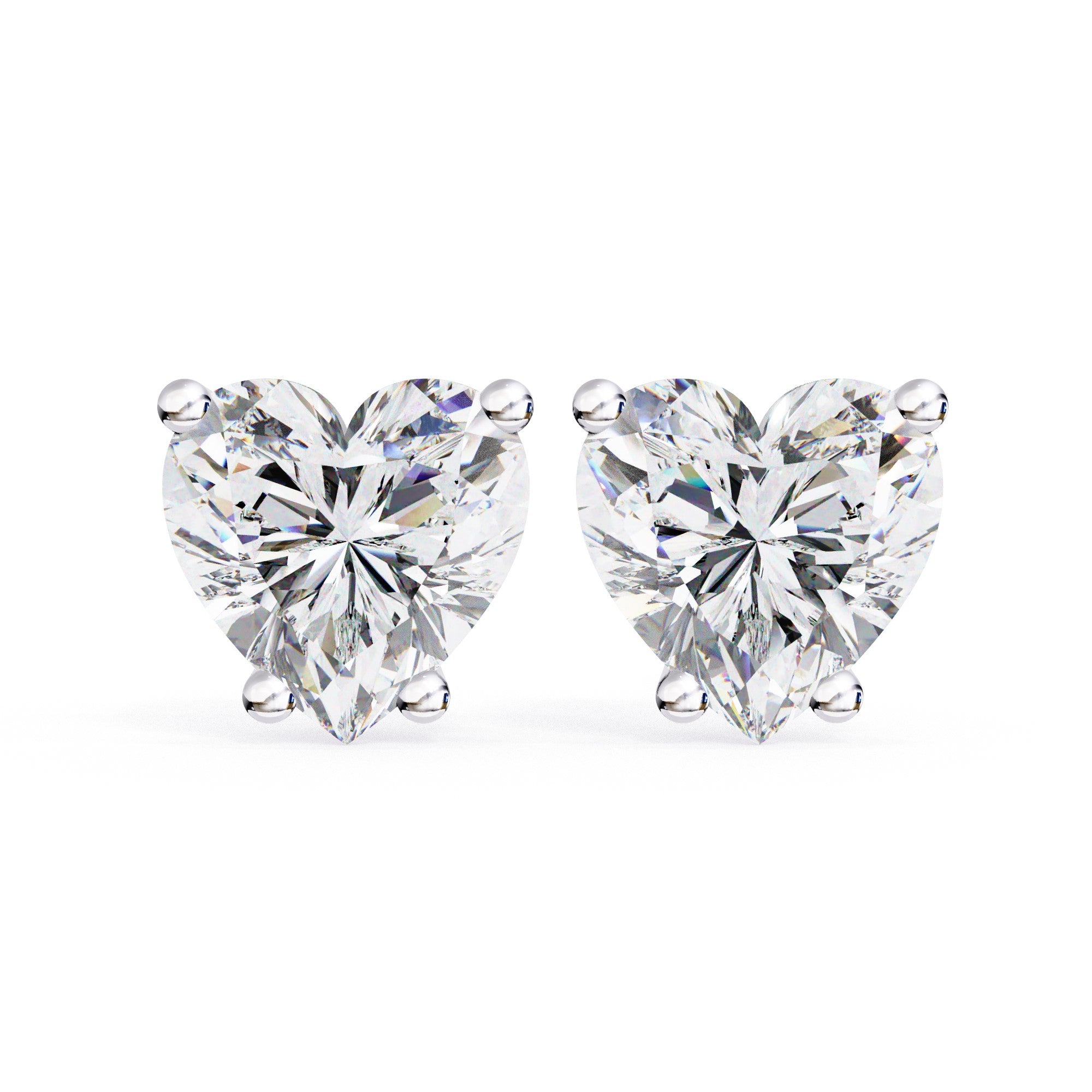 Nora Heart Cut Moissanite Solitaire Earrings