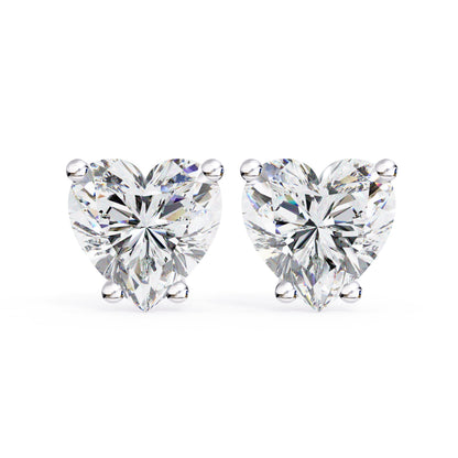 Nora Heart Cut Moissanite Solitaire Earrings