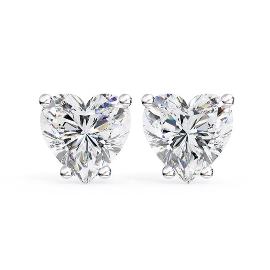 Nora Heart Cut Moissanite Solitaire Earrings