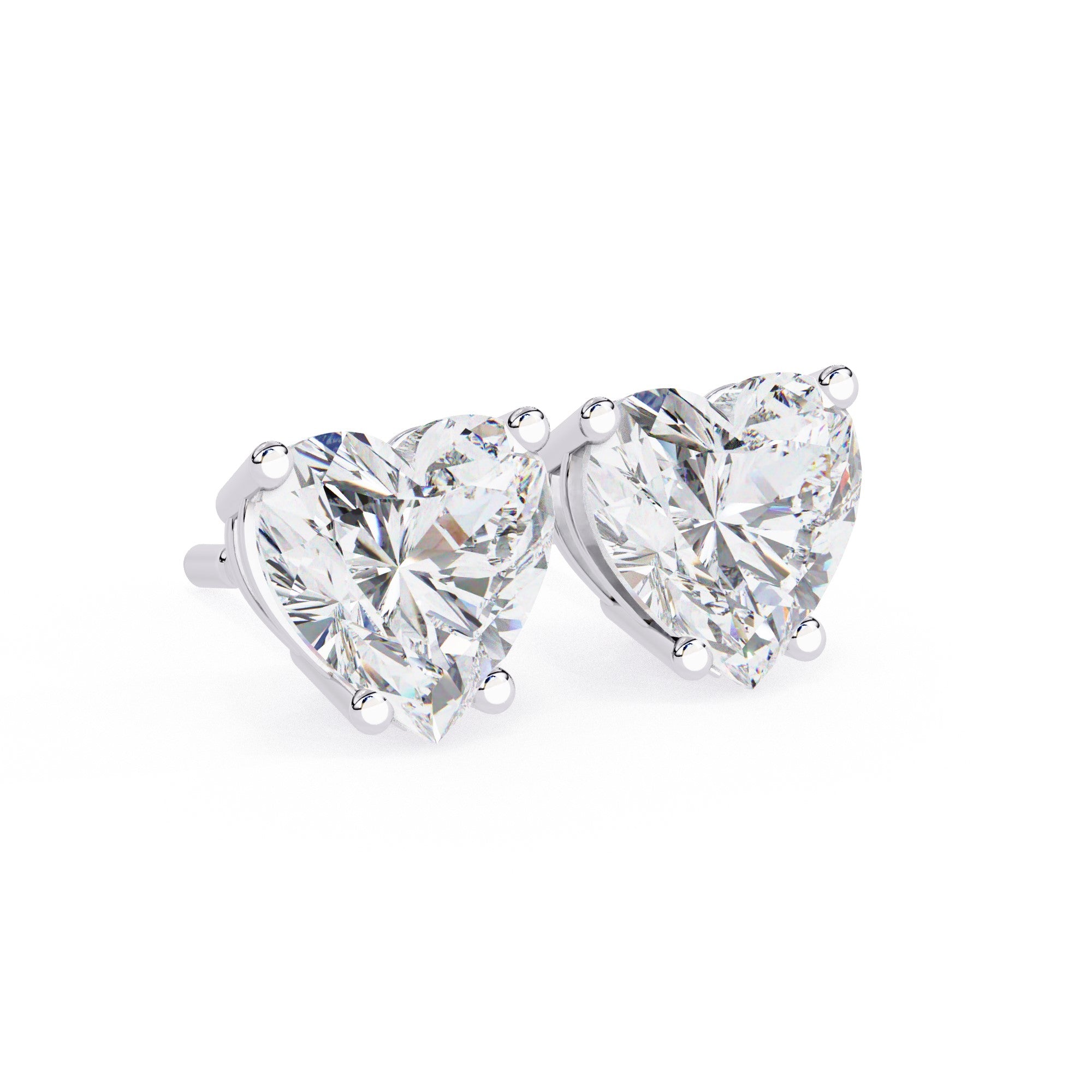 Nora Heart Cut Moissanite Solitaire Earrings