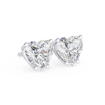 Nora Heart Cut Moissanite Solitaire Earrings