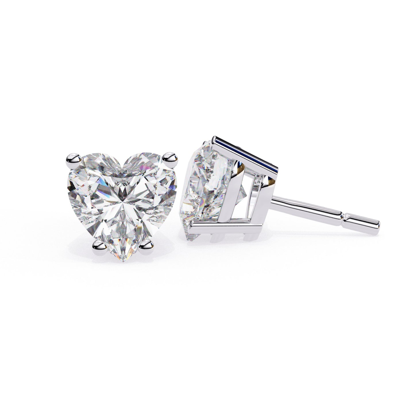 Nora Heart Cut Moissanite Solitaire Earrings