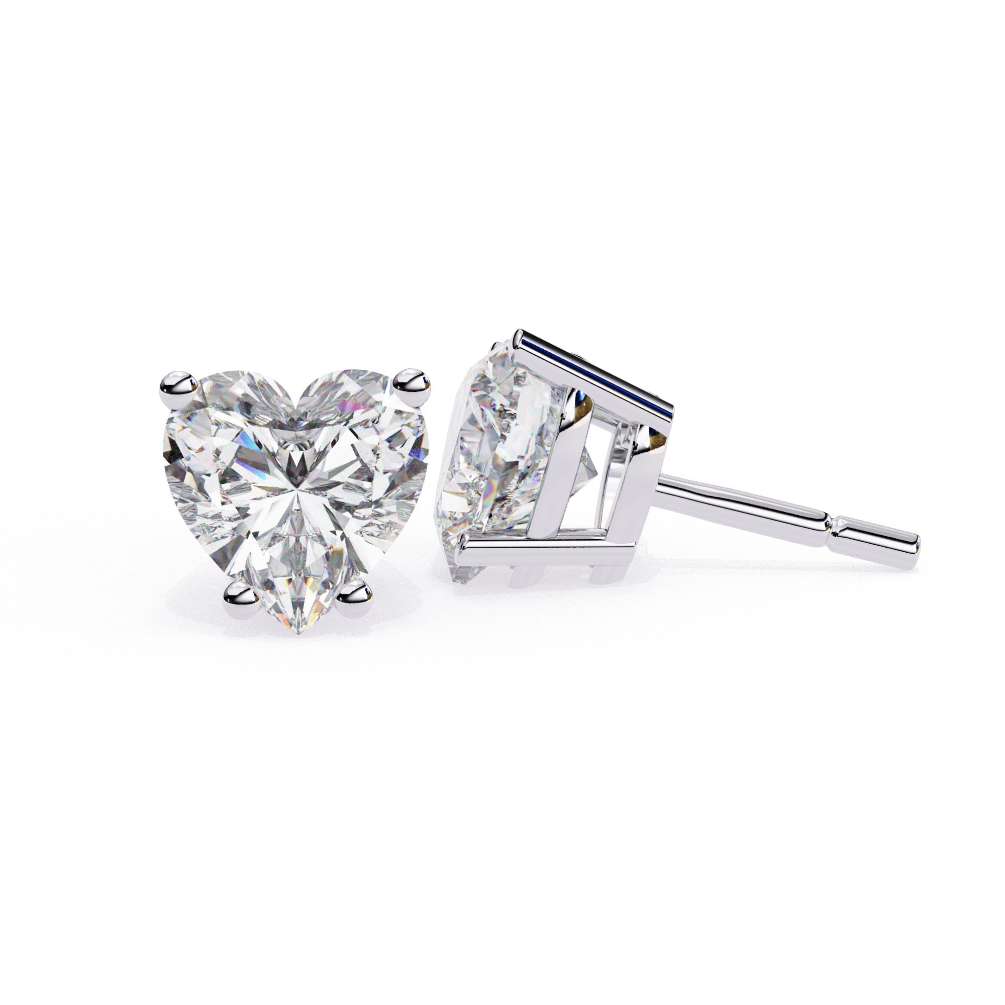 Nora Heart Cut Moissanite Solitaire Earrings