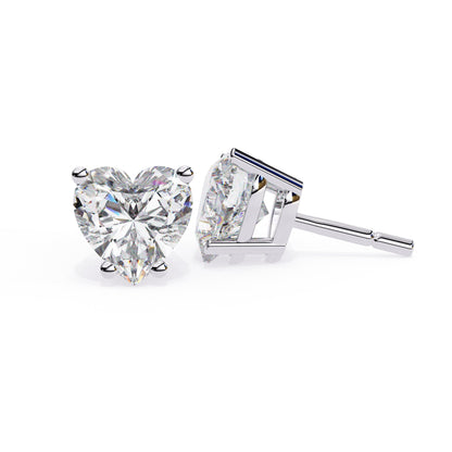Nora Heart Cut Moissanite Solitaire Earrings