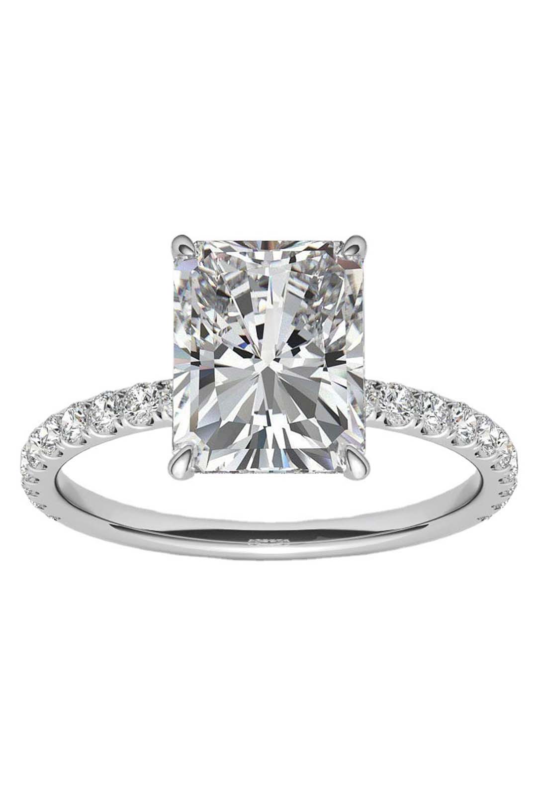 Midnight Majesty Radiant Moissanite Ring