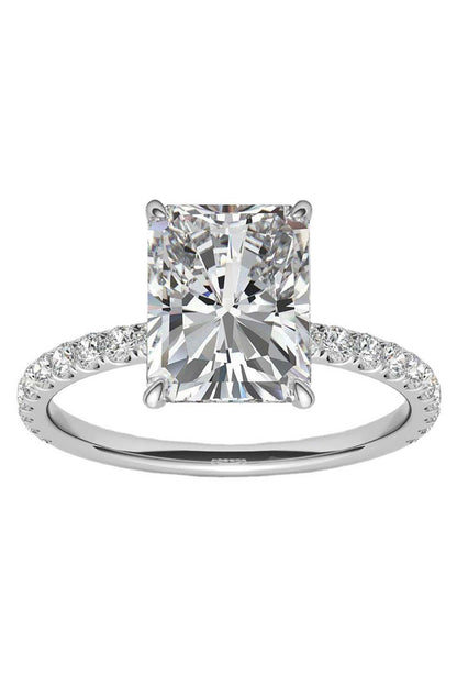 Midnight Majesty Radiant Moissanite Ring