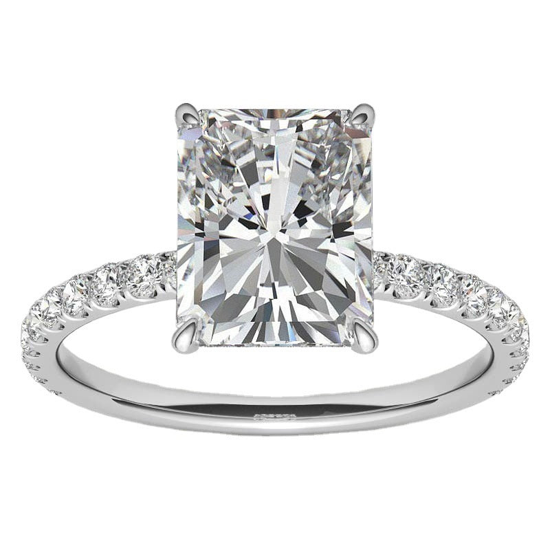 Midnight Majesty Radiant Moissanite Ring