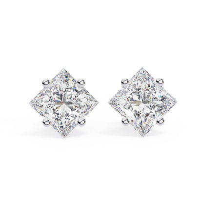 Madeline Princess Cut Moissanite Solitaire Earrings