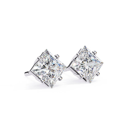 Madeline Princess Cut Moissanite Solitaire Earrings