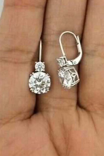 Customised Moissanite earring in Sterling Silver with 18kt gold plating 1198