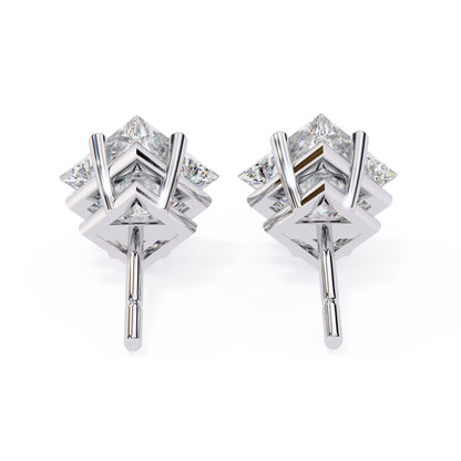 Madeline Princess Cut Moissanite Solitaire Earrings