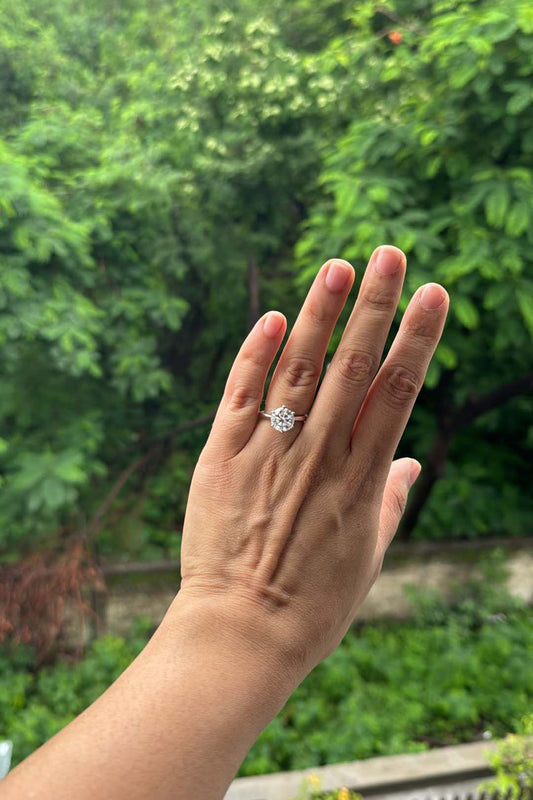 Customised 3 Carat Moissanite Solitaire ring in sterling silver with Platinum plating size 10