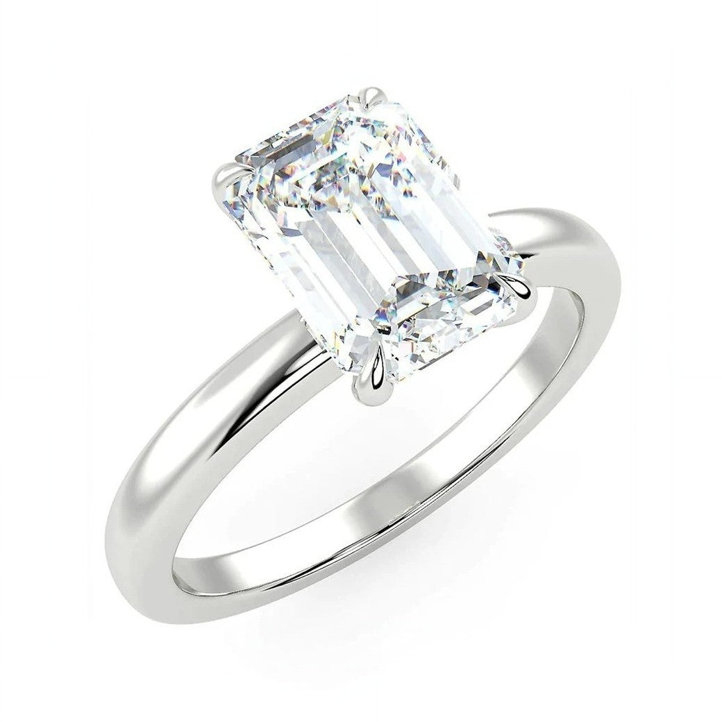 Harriet Couture Emerald Cut Rhodium Plated Sterling Silver Ring