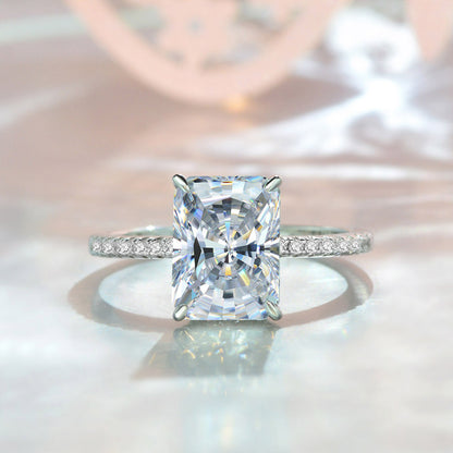 Midnight Majesty Radiant Moissanite Ring