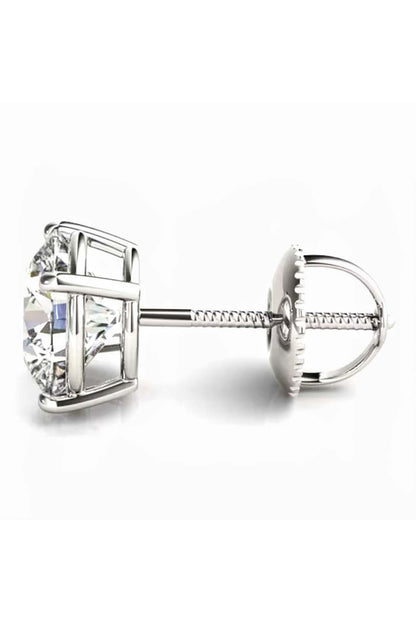 Single Stud 2 Carat Platinum Plated Timeless Brilliance Solitaire Stud in 925 Sterling Silver