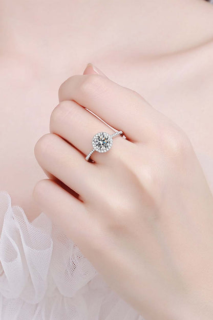 Isabella's Iridescent moissanite Solitaire Ring