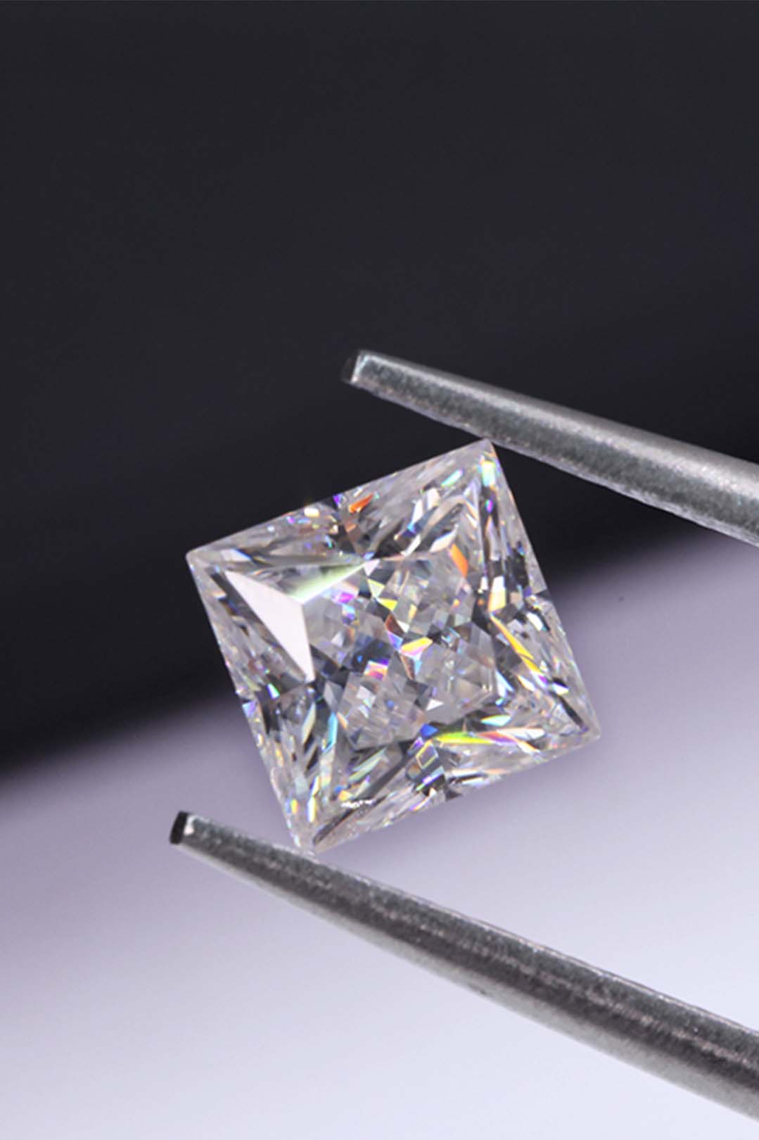 Princess Cut Certified Moissanite Solitaire