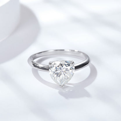 Emery Heart Cut Rhodium Plated Sterling Silver Ring