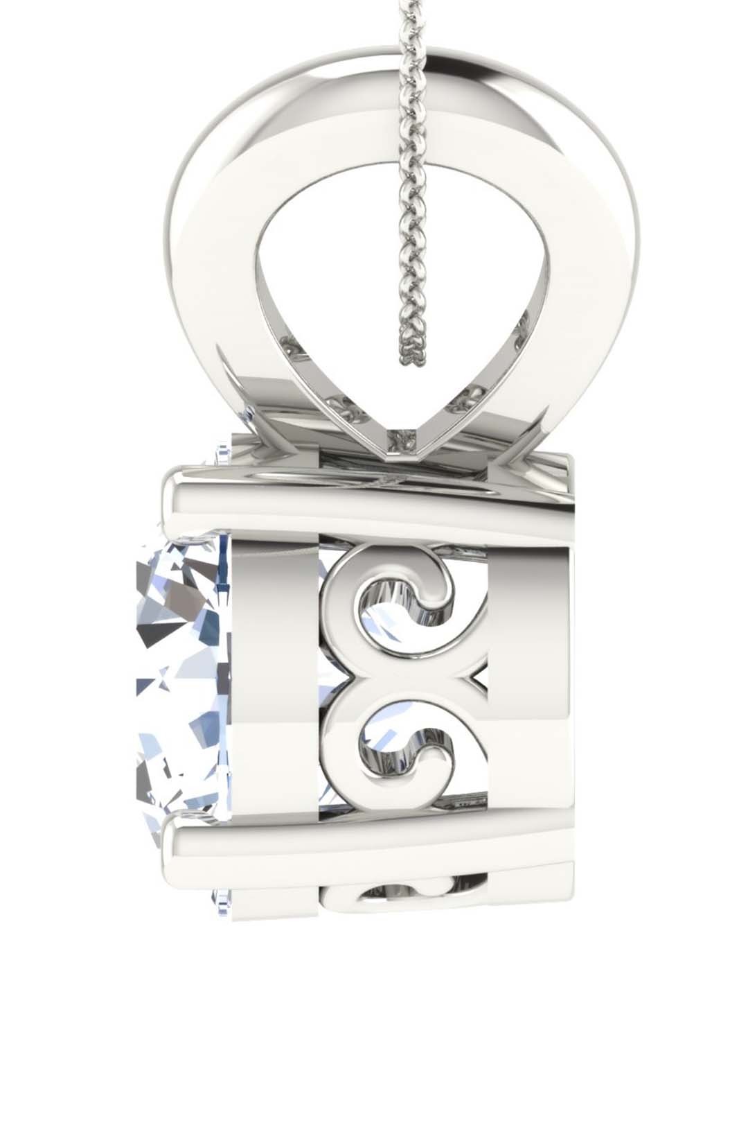 Brilliance Round Cut Moissanite Pendant in Sterling Silver With Rhodium Plating
