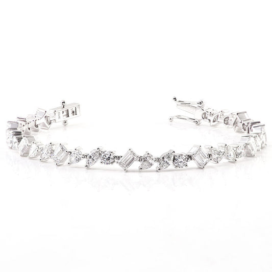 Charms All Shapes 20 Cents Moissanite Tennis Bracelet