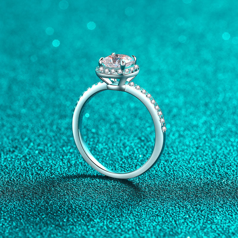 Cordelia Cushion Cut Solitaire Moissanite Ring in Sterling Silver with Platinum Coating