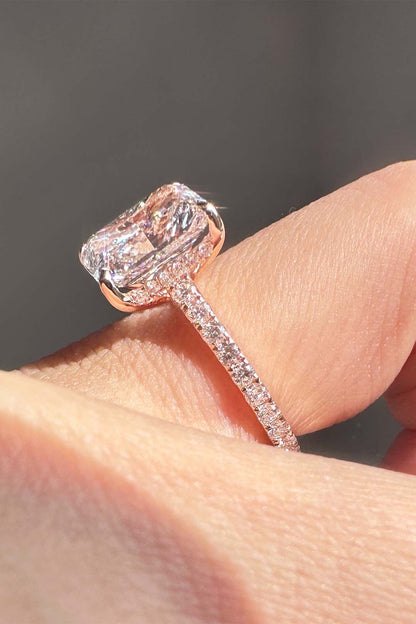 Midnight Majesty Radiant Moissanite Ring