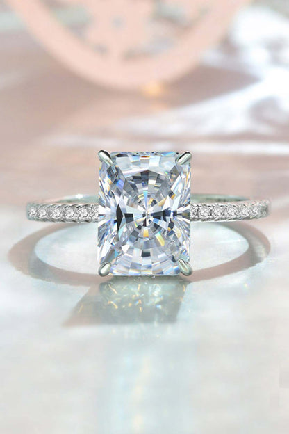 Midnight Majesty Radiant Moissanite Ring