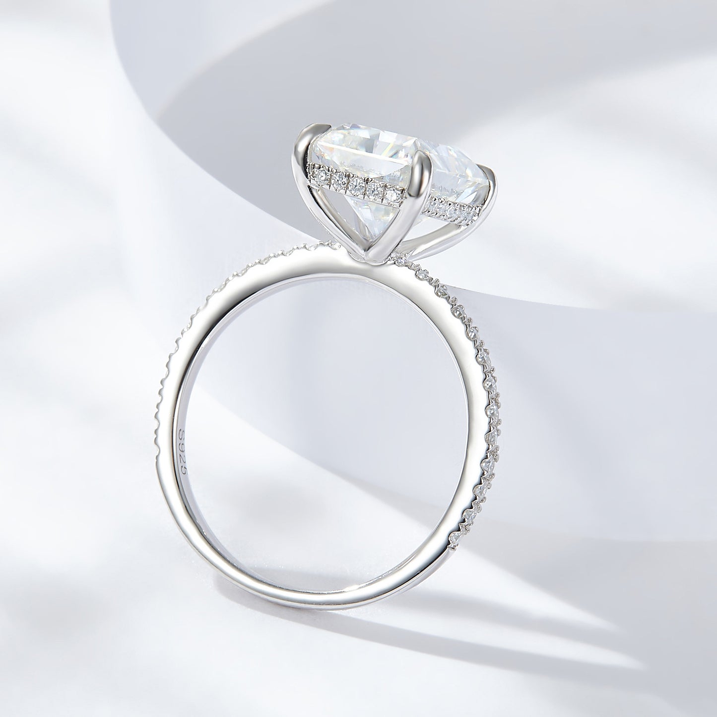 Midnight Majesty Radiant Moissanite Ring