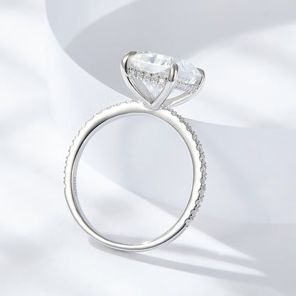 Midnight Majesty Radiant Moissanite Ring