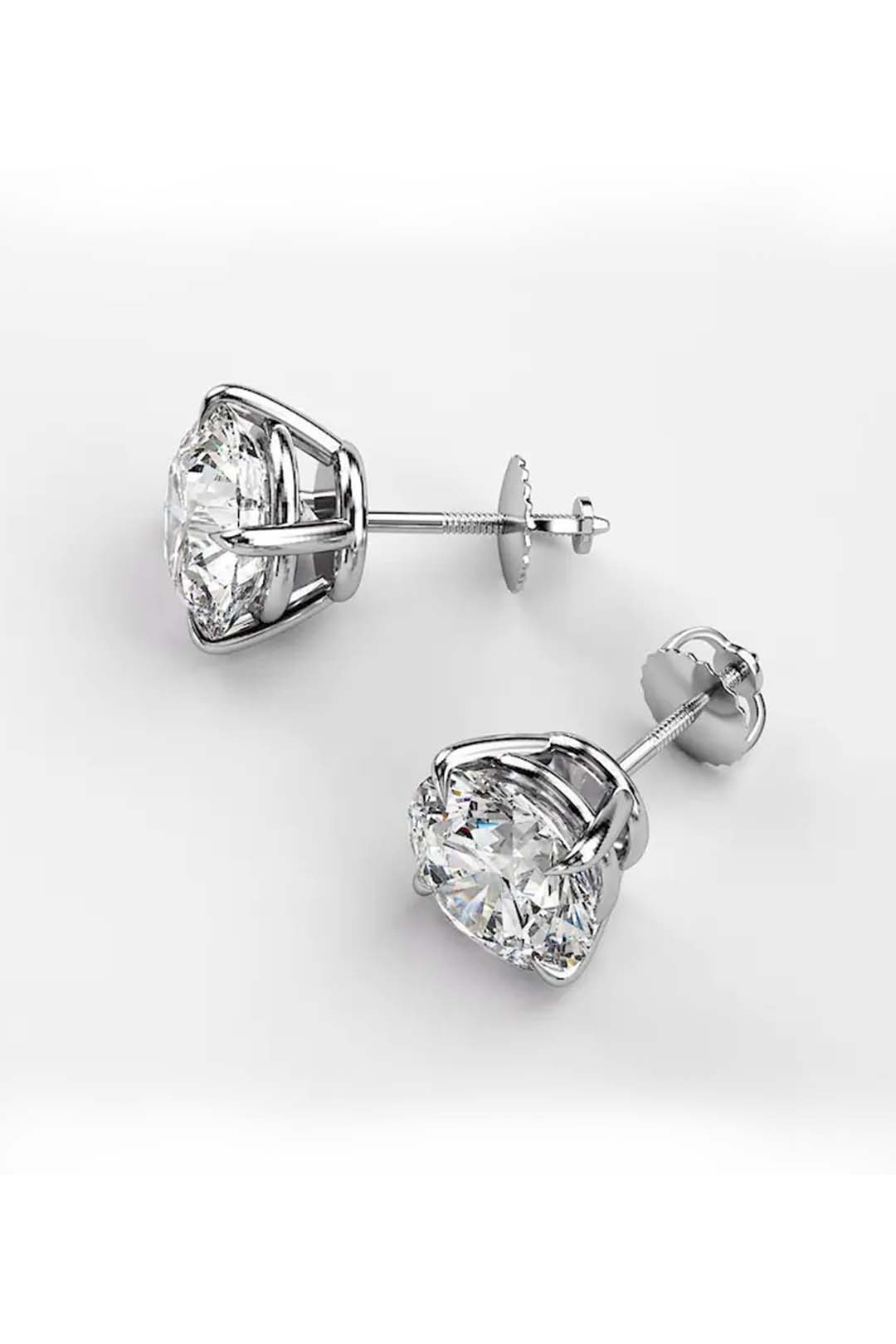 Platinum Plated Timeless Brilliance Solitaire Studs in 925 Sterling Silver
