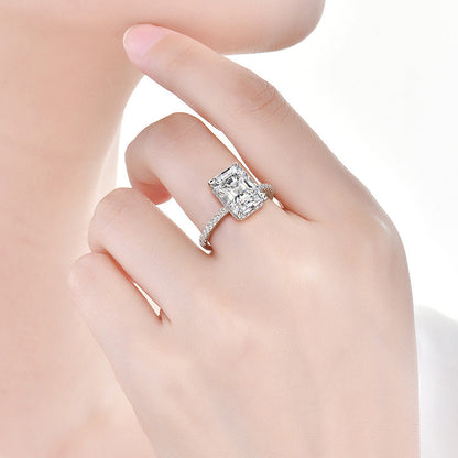 Midnight Majesty Radiant Moissanite Ring
