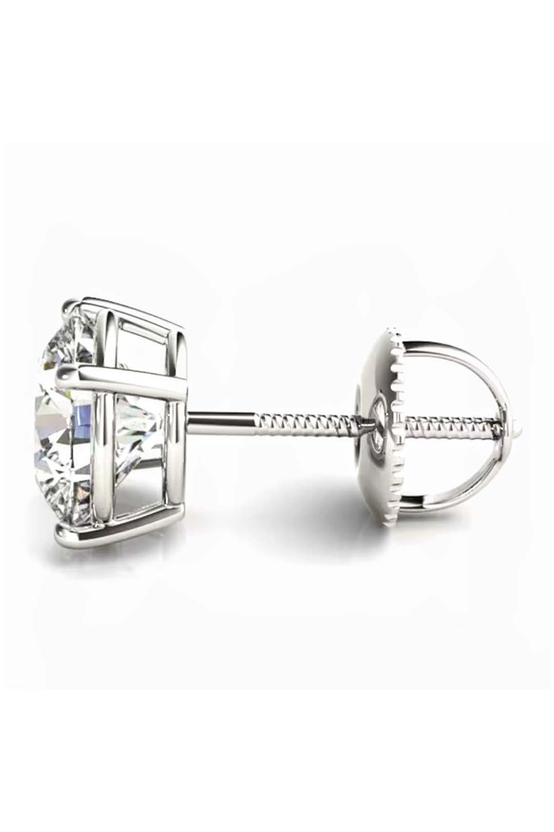 Platinum Plated Timeless Brilliance Solitaire Studs in 925 Sterling Silver