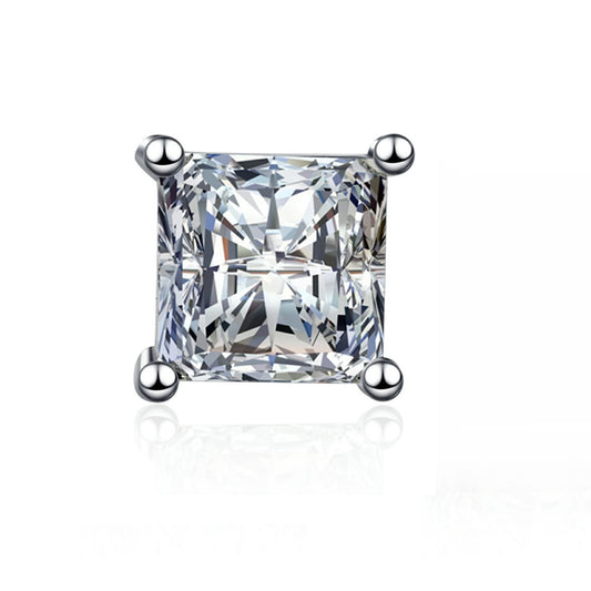Customized 1 Carats Single stud Princess Solitaire Earring
