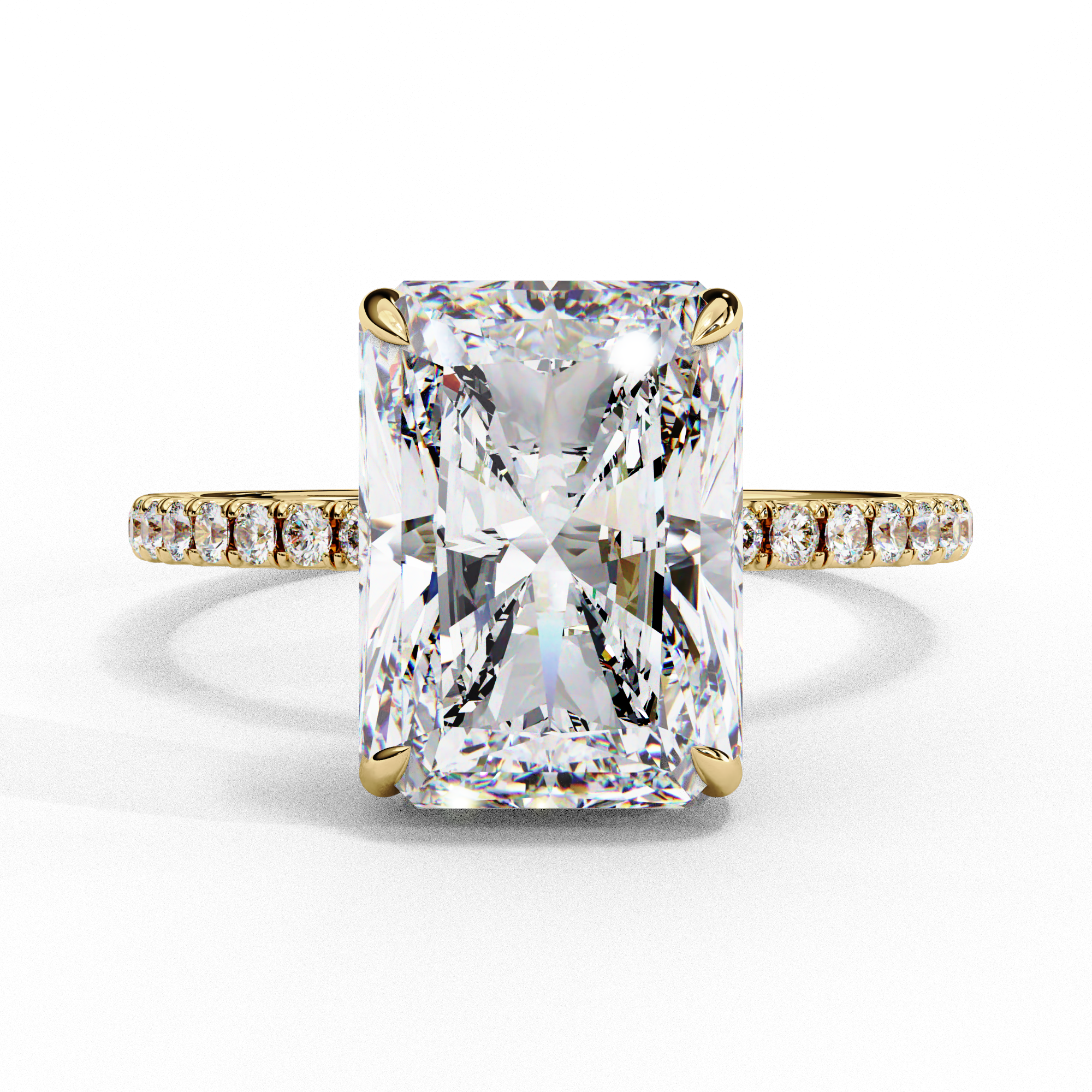 Midnight Majesty Radiant Moissanite Ring