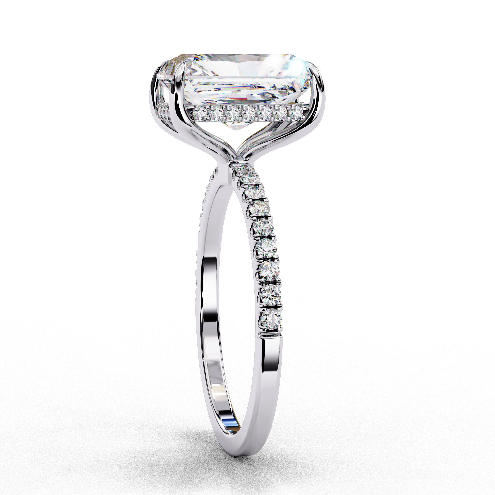 Midnight Majesty Radiant Moissanite Ring