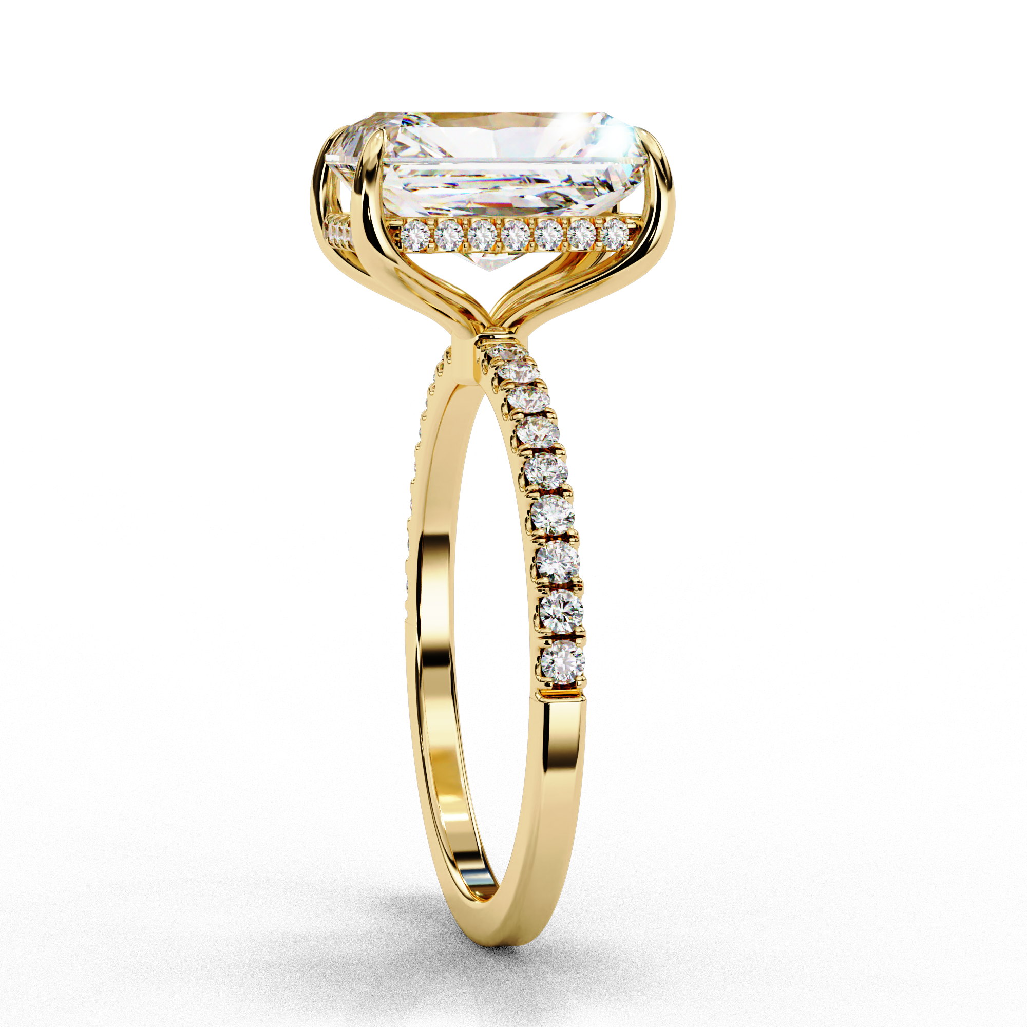 Midnight Majesty Radiant Moissanite Ring