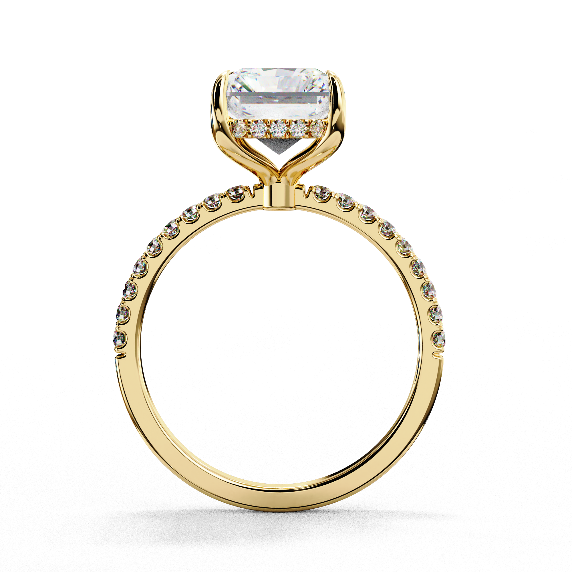Midnight Majesty Radiant Moissanite Ring