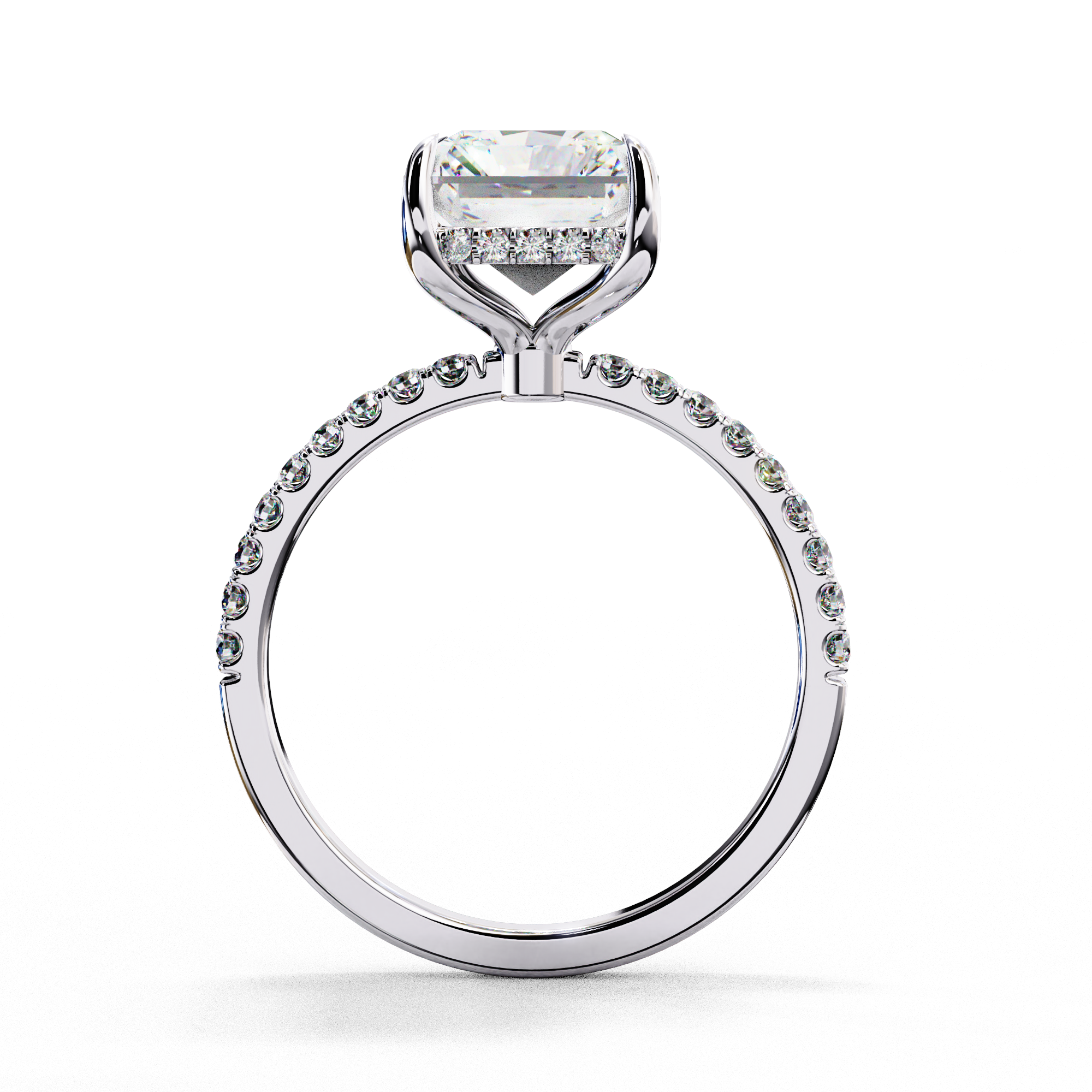 Midnight Majesty Radiant Moissanite Ring